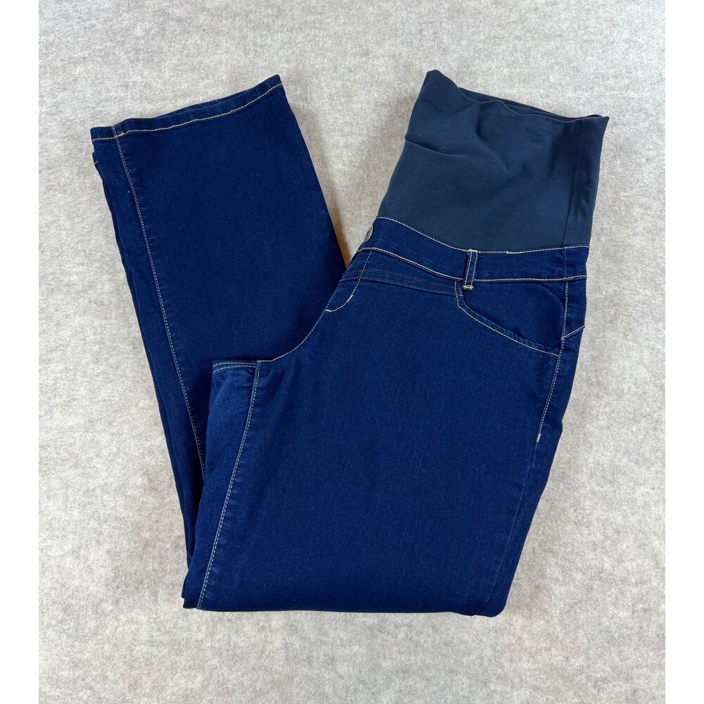Thyme Maternity Stretch Boot-Cut Jeans with 3 in 1 Panel Large Petite